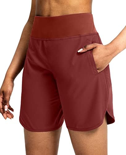 SOOTHFELEL FUNHERIR SHORTS RUNCIDO com bolsos com zíper de 7 polegadas de alta polegada de altura de cintura atlética Ginásse shorts de verão para mulheres