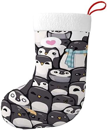 Meias de Natal, Imperador fofo Penguin Lareira de dupla face pendurada meias