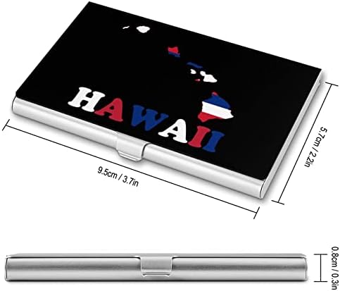 Hawaii State Flag Mapa Id Business Card Titulares Caixa de proteção Organizador Clamshell For Men Mulheres