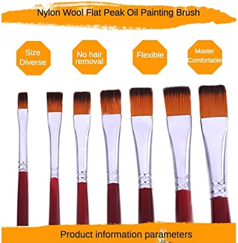 Liruxun nylon pico de pea de óleo de pico plano conjunto de 12 pincéis Art Brushes aquarela