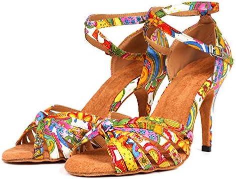 Sapatos profissionais de baile de dança do DKZSYIM Feminino Latina Sapatos de Casamento, Modelo L354
