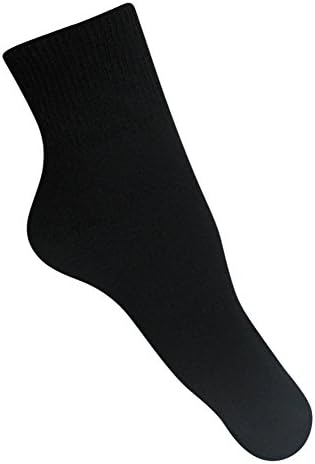 Meias de tornozelo masculino diabético, 10-13, preto, fabricado nos EUA