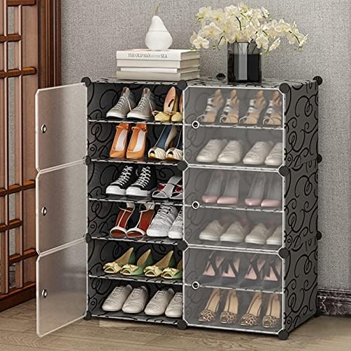 Armário de armazenamento de sapatos de jomifina, sapatos com portas, organizador de sapatos expansíveis ajustáveis ​​DIY, montagem fácil para armazenamento de sapatos