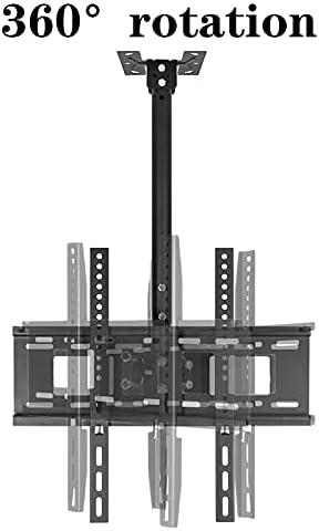 Montagem de TV de teto de montagem na parede de TV, suporte de TV de teto de parede ajustável, ajuste telescópico de altura, para TVs planas de 26-60 polegadas e curvas de até 60 kg