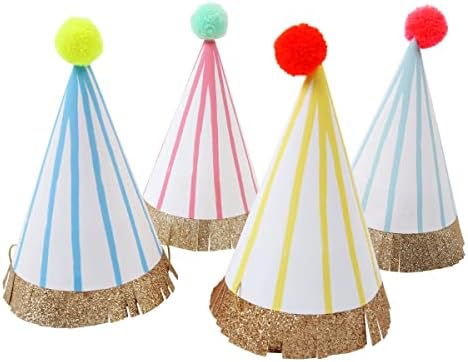 Meri Meri Stripe Pompom Party Hats