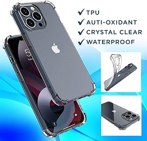 IPHONE 13 CASO PRO | Benjolf Clear Case para iPhone 13 Pro | Anti-arranhão | Absorção de choque | 2021 iPhone 6,1 polegadas