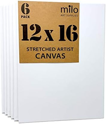 Milo Strelited Artist Canvas | 12x16 polegada | Pacote de valor de 6 telas para pintura, preparado e pronto para pintar