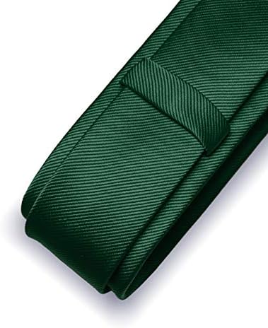 Jemygins 2,4 Cor de cor magra e quadrado de bolso com conjunto de clipes de gravata para homens