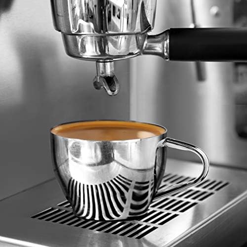Xícara de café expresso isolada oggi 4oz - pires incluídos - Tecnologia de aço inoxidável de parede dupla xícara de café com acabamento espelhado elegante