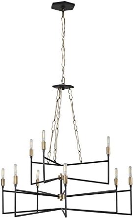 Varaluz 314C09HGCB Bodie Chandelier, 9 luzes, Havana Gold/Carbon