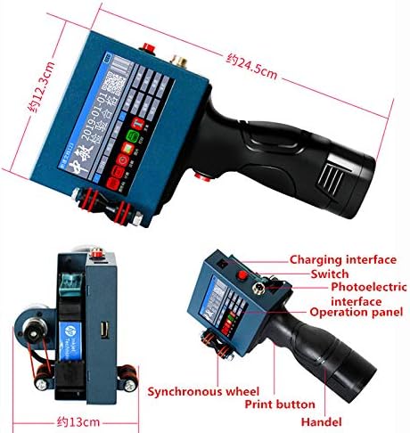 Letkingok Intelligent Portable Date Impressora, Máquina de marcação a laser Data de produção de código QR Máquina de codificação 2-12,7mm com cartucho de tinta preta