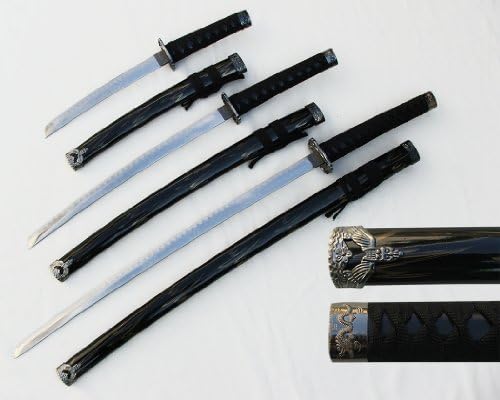 Conjunto de espadas de 3 peças do Samurai japonês