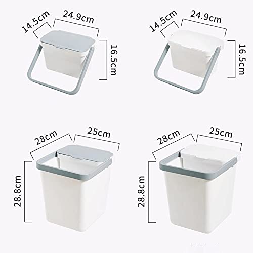 Zukeeljt lata de lata de cozinha anel de pressão lata de lixo de dupla fins, cesta de papel de classificação de escritório quadrado, balde sanitário do banheiro, balde duplo