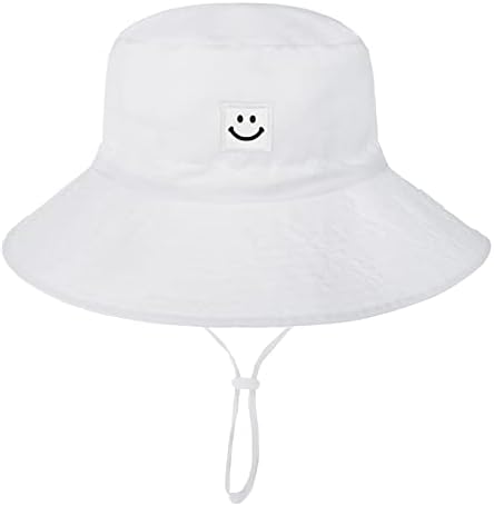 Baby Sun Hat Hat Smile Face Costo Capéu Sun UPF 50+ Proteção Sun Proteção Ajustável Chapéus para Meninas para meninos