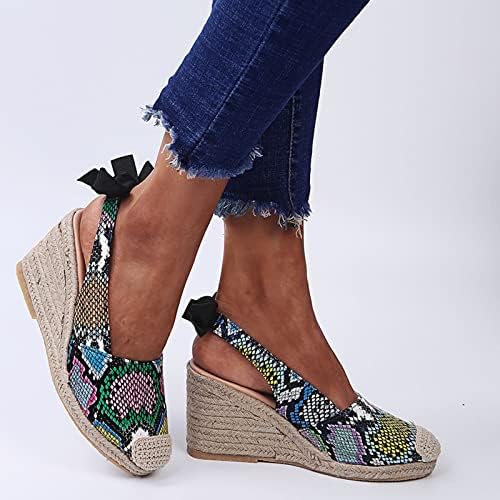 Sandálias de cunha elegante para mulheres sandálias confortáveis ​​de verão slides casuais tampa em sapatos de sandálias Pu Florform