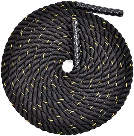 Balancefrom Battle Battle Rope 1,5/2 polegada diâmetro poli dacron 30, 40, 50 pés Comprimento, cordas pesadas para academia e treino em casa
