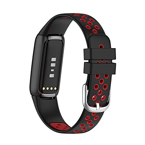3pcs eieuuk watch bands compatíveis com fitbit lux/lux se smartwatch, design de dois tons fino de silicone de silicone de pulseira de pulseiras Substituição para fitbit luxu