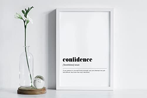 Definição de confiança qoutes Arte da parede Poster engraçado desmotivacional para o local de trabalho Posters motivacionais Citações inspiradoras Arte de parede preto e branca para decoração de escritório Poster 16x24