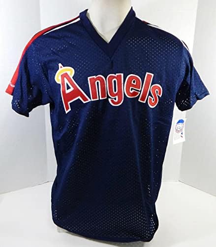 1983-90 California Angels Blank Game Emitido Blue Jersey Batting Practice XL 716 - Jerseys de MLB usados ​​no jogo