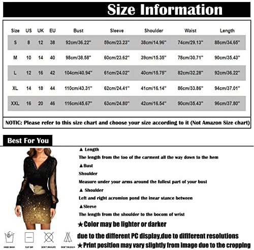 Vestido de manga longa nokmopo para mulheres moda com folha de decote em V, estampagem de mangas compridas gradiente capa de impressão de quadril vestido