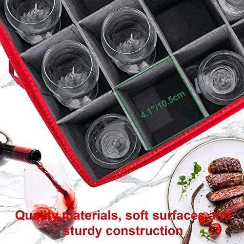 Caixa de armazenamento de vidros de vinho Veronly com divisores, estojo de armazenamento Stemware empilhável para até 12 copos,