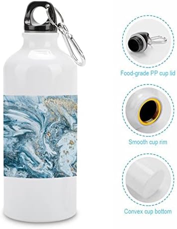 Garrafas de água de alumínio de mármore lindas com caneca de viagem de garrafa esportiva reutilizável de mosquela