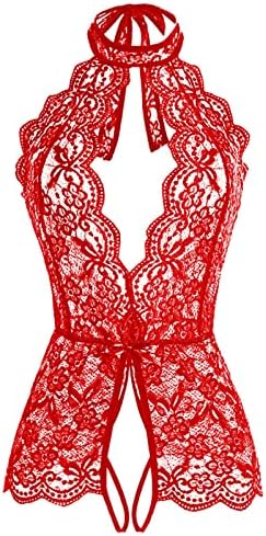 Mulheres Snap Snap Crotch Lingerie Lace