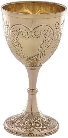 Replicartz Brass Wine Goblet Chalice - King Arthur Medieval Gothic Decor - 210 ml Capacidade - Uma adição impressionante ao seu