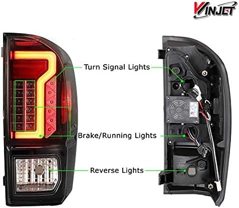 WinJet Off Road Series para [-2022 Toyota Tacoma] DRL Luzes traseiras LED LUZES TRASEIRA COMPLETAS COM LUZES