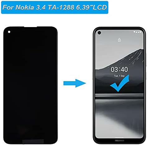 Exibição LCD e-yiiviil compatível com Nokia 3.4 TA-1288 TA-1285 6.39 LCD Display Touch Screen Assembly com ferramentas