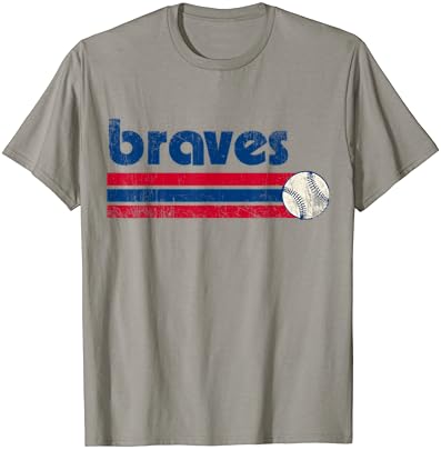 T-shirt vintage Braves Retro Three Stripe Weathed Men Womens