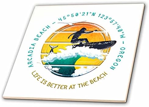 3drose American Beaches - Arcadia Beach, Oregon Summer Family Travel Gift - Tiles