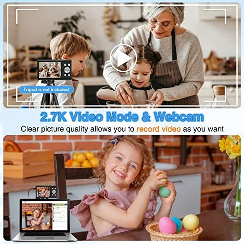 Câmera digital para crianças, NSOELA 16X Digital Zoom Kids Camera com cartão de 32 GB, ponto compacto e câmera de gravação,