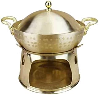 -Srvnt panela de panela de bronze pequeno sopa amarelo fogão quente cobre pessoa solteira de cobre de cobre/cinza/22cm
