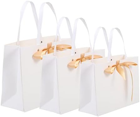 PretyZoom Gift Bows Bolsa de embrulho de presente 3pcs sacos de presente de papel sacos de casamento com alças bolsas