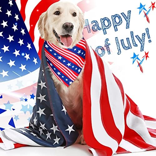 40 PCs 4 de julho do Dia da Independência Bandanas Triângulo American Bandeira Americana Cachorro Ajuste Estrela Ajusta Pet Bandana