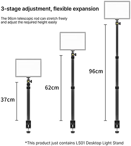 JHWSX estende o suporte de luz de 90 cm de mesa de mesa de bola removível 1/4 parafuso para a luz de vídeo LED