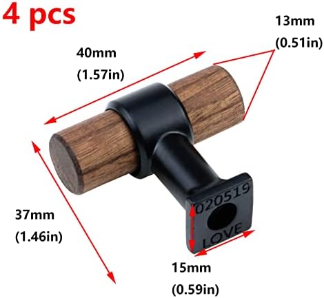 Antrader 4-Pack Drawer Pulls, Hole Centers 128mm/5,04 Walnut Wood Cozinha/guarda