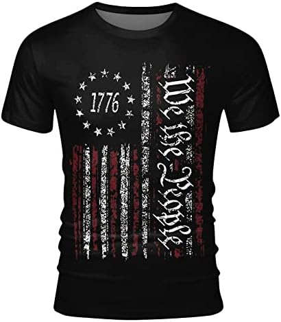 AIPENGRY 1776 camisas masculinas T-shirts patrióticos da bandeira dos EUA em 4 de julho para homens soldados de