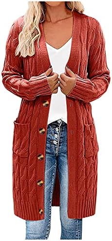 Cardigãs longos para mulheres abotoará o cabo de malha Kimono Cardigan Levas de manga longa Casacos de suéteres fora de roupa para o outono