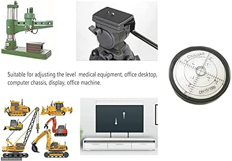 Chiloskit Alumínio Precision Bullseye Round Bubble Level Tool RV campistas de nivelamento de bolhas circulares inclinadores para
