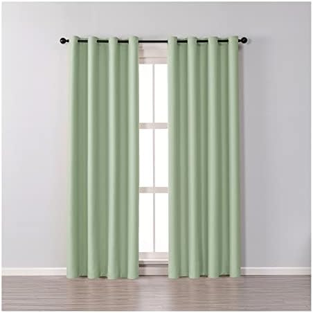Cortinas de Blackout Daesar 2 conjuntos de painéis, cortinas de ilhós cortinas de poliéster verde cor de cor de cor de blackout para