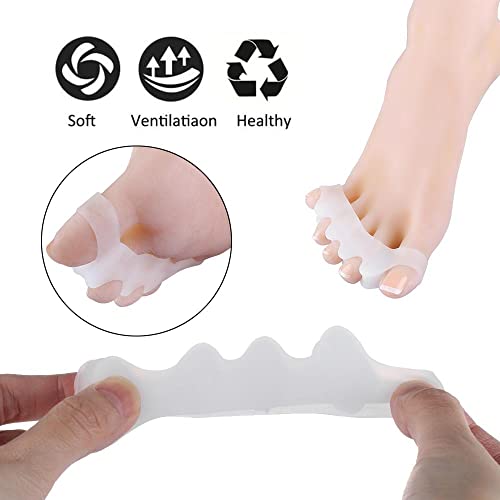 HOMESOGOOD 4PCS Silicone Toe Separator Corrector para homens homens pés corretos dedos dos pés sobrepostos separadores