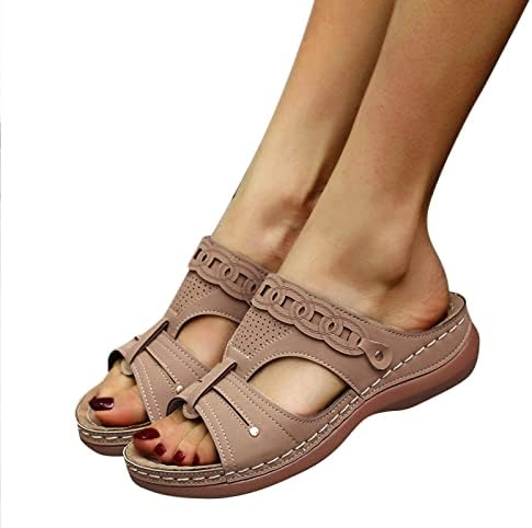 Mulheres chinelas de cunha chinelas sandálias de flop sandals confortáveis ​​andando sandálias de cristal de verão para mulheres
