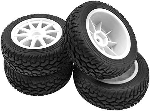 Hircqoo OD 75mm/2,95 '' pneus de borracha e aros de roda plástica 12mm Hex compatível com traxxas hsp tamiya hpi kyosho 1/10 On-road
