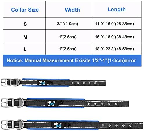 Colarinho de cachorro de nylon auauy, colarinho refletivo para cães de estimação, neoprene ultra macio acolchoado, colar de