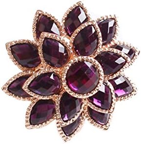 Fenco Styles Shinestone Crystal Flower Napkin Rings Decoração de mesa de férias de casamento - Conjunto de 4