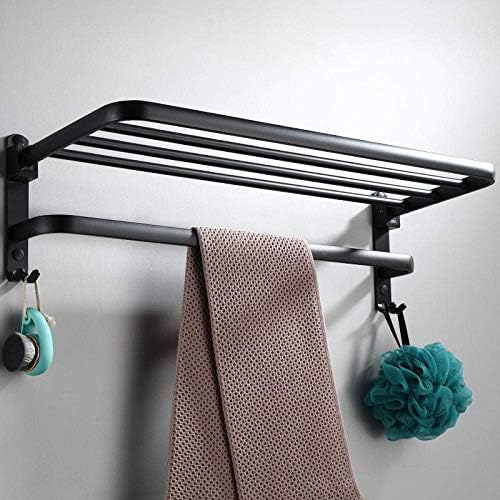 -Fazenda, barra de toalha montada na parede do rack de toalha pendurada para cozinha BathrooSpace Aluminium Black Taint de camada