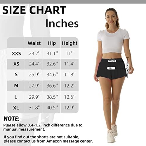 Shorts atléticos fluidos para mulheres que executam tênis shorts de borboleta meninas de 2 em 1 camada dupla secagem rápida