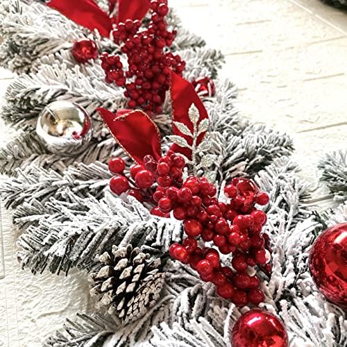 Porta de coroa de Natal de Natal pendurada Decorações de Natal Wrinalh Wicker Wicker de cabeça para baixo Ornamento de árvore Adequado